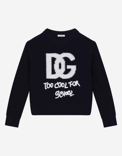 ROUND-NECK SWEATER WITH DG LOGO INLAY