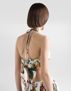FLOWER-PRINT POPLIN TOP