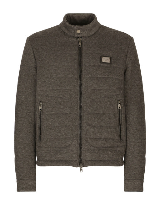 STRETCH JERSEY JACKET WITH BRANDED TAG