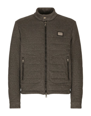 STRETCH JERSEY JACKET WITH BRANDED TAG