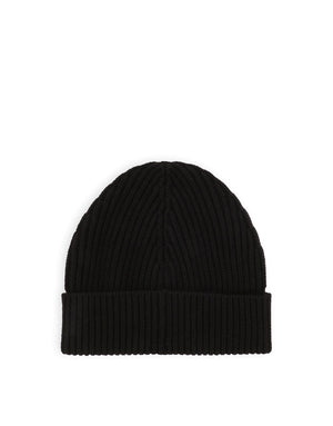 KNIT CASHMERE AND WOOL HAT WITH DGVIB3 PATCH