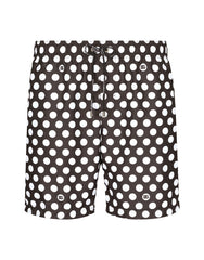 MID-RISE SWIM TRUNKS WITH POLKA-DOT PRINT