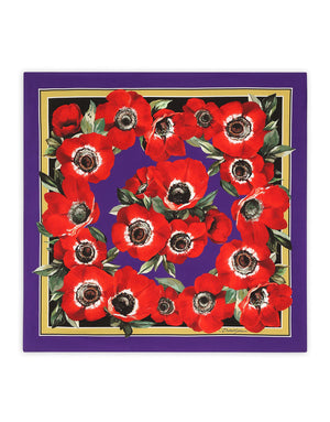 GARDEN-PRINT TWILL SCARF (70 X 70)
