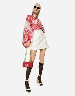 MAJOLICA-PRINT CHIFFON TOP