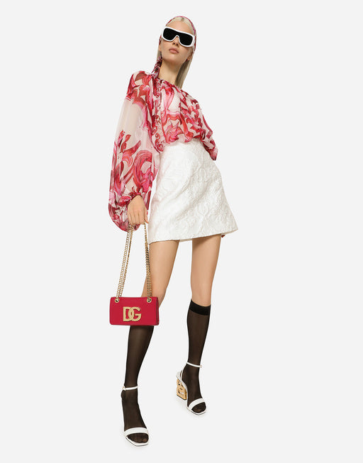 MAJOLICA-PRINT CHIFFON TOP