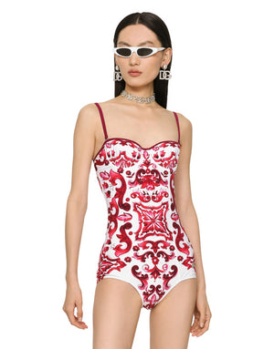MAJOLICA-PRINT ONE-PIECE SWIMSUIT