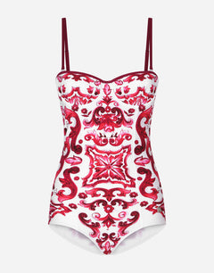 MAJOLICA-PRINT ONE-PIECE SWIMSUIT