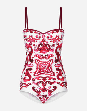 MAJOLICA-PRINT ONE-PIECE SWIMSUIT