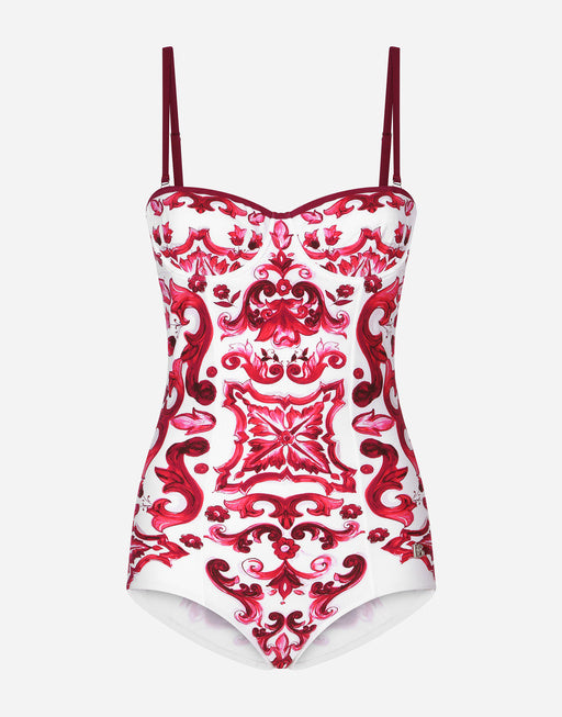 MAJOLICA-PRINT ONE-PIECE SWIMSUIT