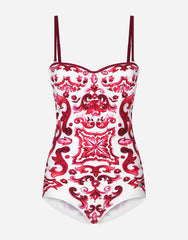 MAJOLICA-PRINT ONE-PIECE SWIMSUIT