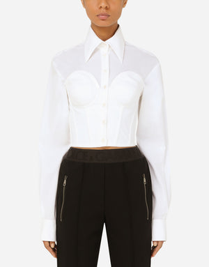 POPLIN BUSTIER SHIRT