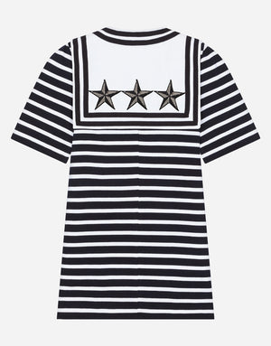 SHORT INTERLOCK DRESS WITH STAR PATCH EMBELLISHMENT