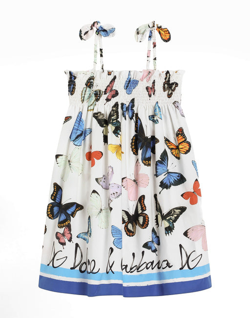 POPLIN DRESS WITH BUTTERFLY PRINT