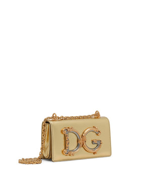 DG GIRLS PHONE BAG IN NAPPA MORDORE LEATHER