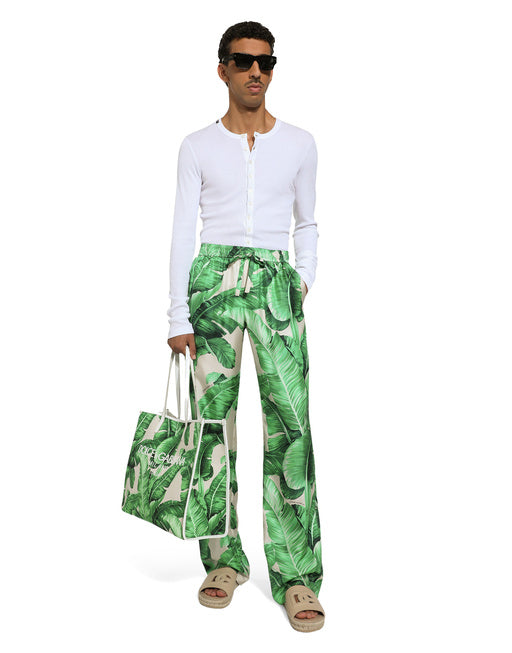 LARGE PRINTED CANVAS SHOPPER