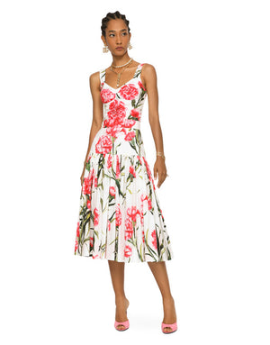 CARNATION-PRINT POPLIN CORSET