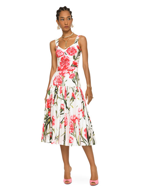 CARNATION-PRINT POPLIN CORSET