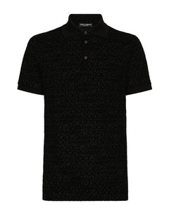 PIQUÉ POLO-SHIRT WITH FLOCKED DOLCE&GABBANA LOGO