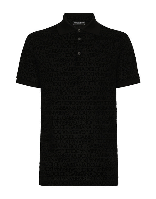 PIQUÉ POLO-SHIRT WITH FLOCKED DOLCE&GABBANA LOGO