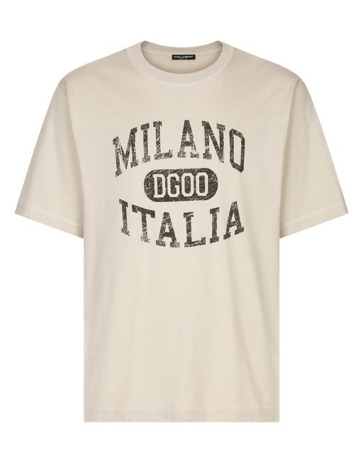 COTTON T-SHIRT WITH DG LOGO PRINT