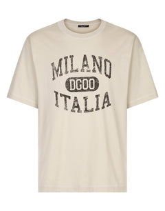 COTTON T-SHIRT WITH DG LOGO PRINT