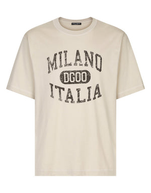 COTTON T-SHIRT WITH DG LOGO PRINT