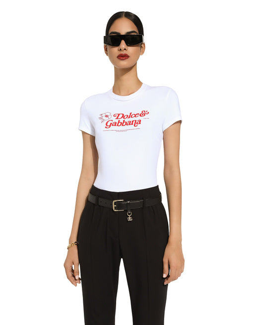 JERSEY T-SHIRT WITH DOLCE&GABBANA PRINT