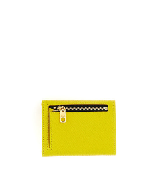 SMALL DAUPHINE CALFSKIN CONTINENTAL WALLET WITH PLATE DETAIL