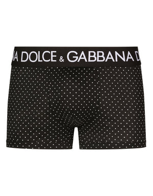 TWO-WAY STRETCH JERSEY BOXERS WITH POLKA-DOT PRINT