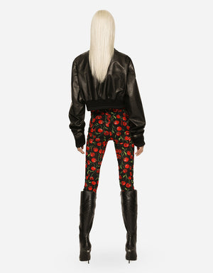 CHERRY-PRINT MARQUISETTE SHAPER PANTS