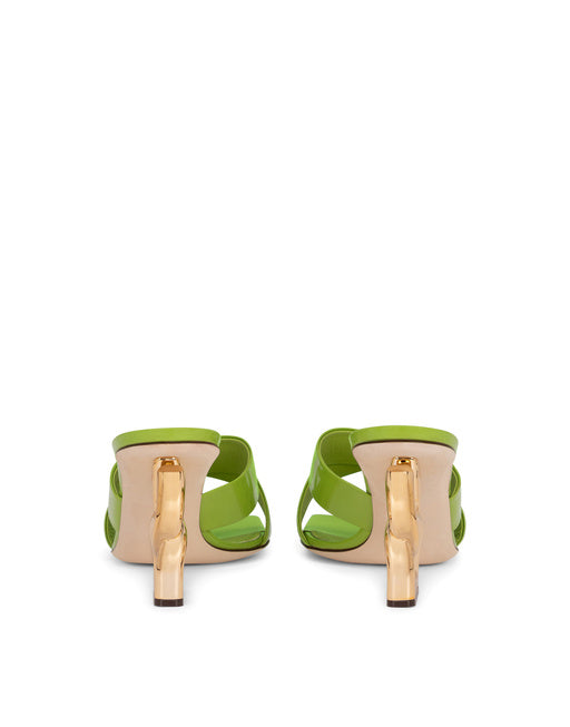 POLISHED CALFSKIN MULES WITH 3.5 HEEL
