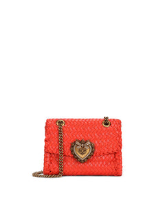 SMALL DEVOTION SHOULDER BAG IN WOVEN NAPPA LEATHER
