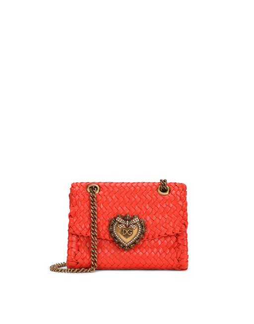 SMALL DEVOTION SHOULDER BAG IN WOVEN NAPPA LEATHER