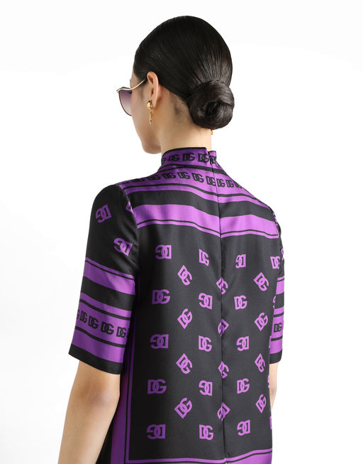 DG LOGO ALL-OVER PRINT SILK TOP