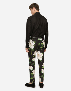 LINEN MARTINI-FIT SHIRT WITH DG EMBROIDERY