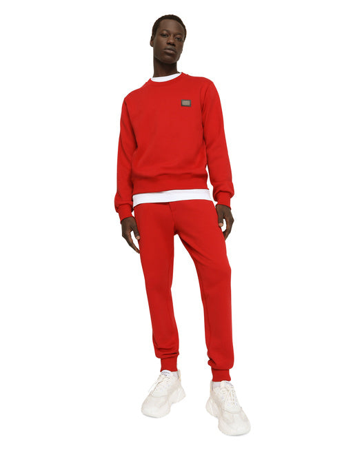 JERSEY SWEATSHIRT WITH BRANDED TAG