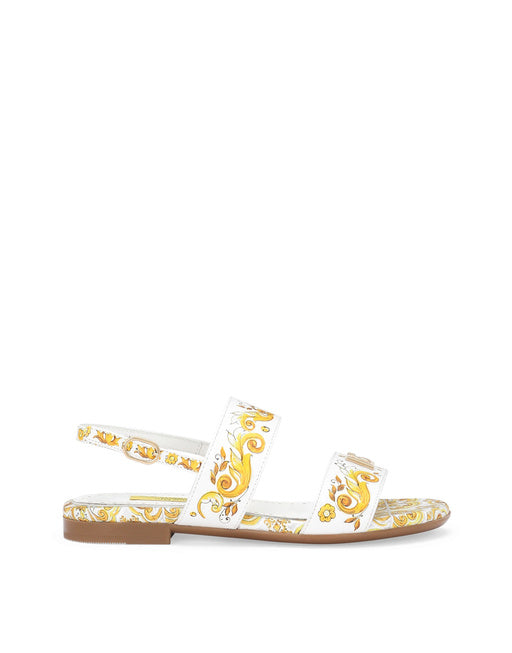 PRINTED CALFSKIN SANDALS