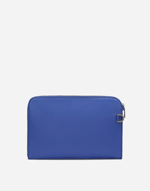 SMALL CALFSKIN POUCH WITH RAISED LOGO