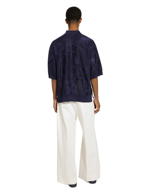 OVERSIZE SHORT-SLEEVED SILK JACQUARD POLO-SHIRT
