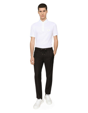 COTTON PIQUÉ POLO-SHIRT WITH BRANDED TAG