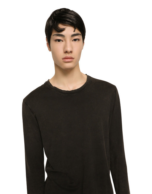 LONG-SLEEVED OVERDYED JERSEY T-SHIRT