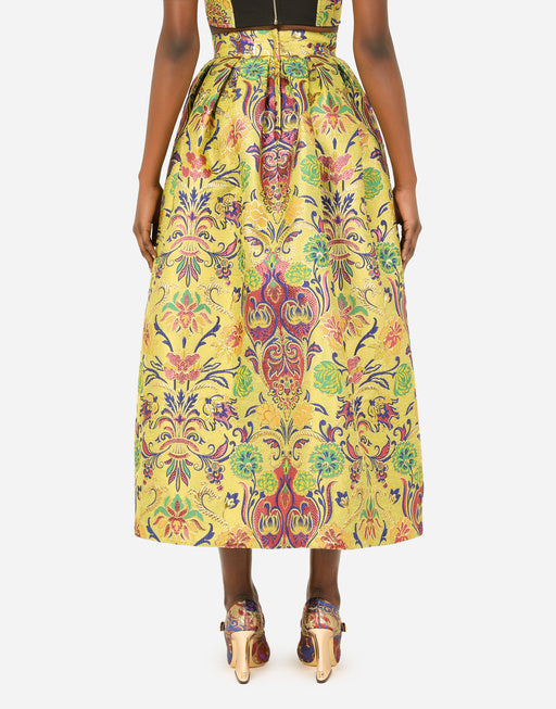 PENCIL SKIRT IN FLORAL LUREX JACQUARD
