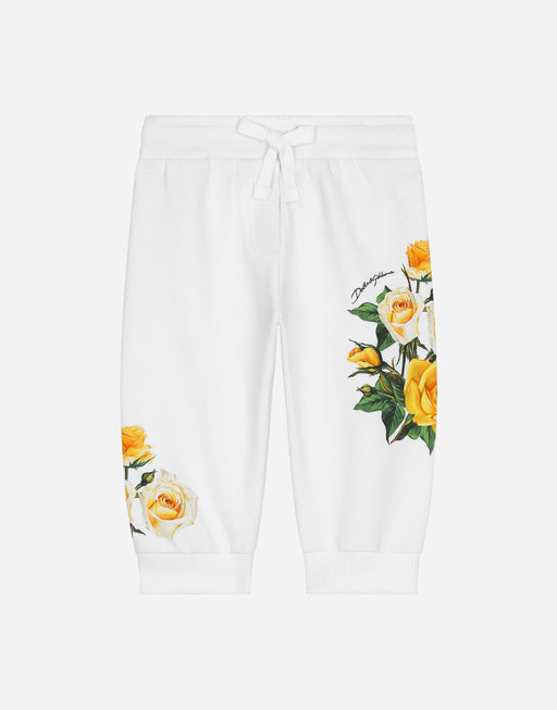 JERSEY JOGGING PANTS WITH YELLOW ROSE PRINT