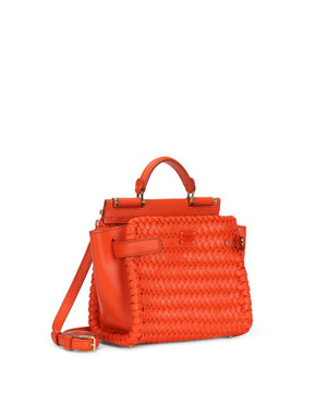 SMALL SICILY 62 SOFT BAG IN WOVEN NAPPA LEATHER AND TAHITI CALFSKIN