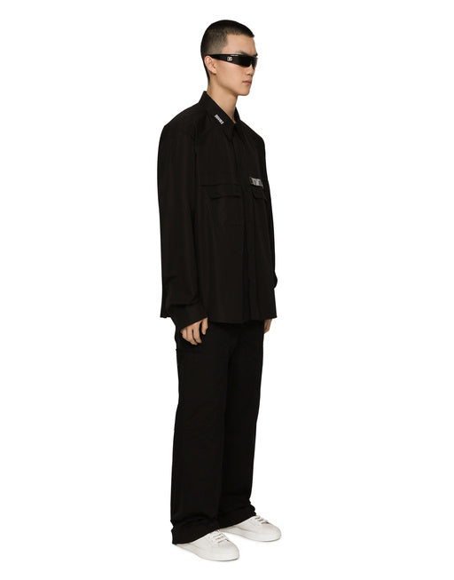 COTTON POPLIN SHIRT WITH DGVIB3 PRINT