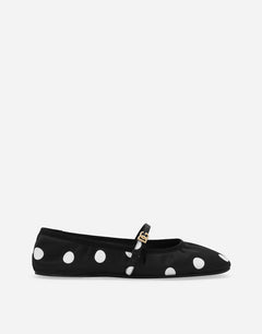 PRINTED SATIN BALLET FLATS