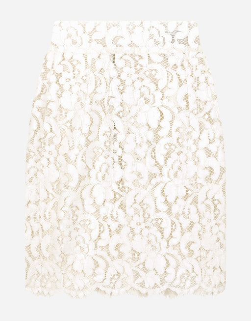 LAMINATED LACE MINISKIRT