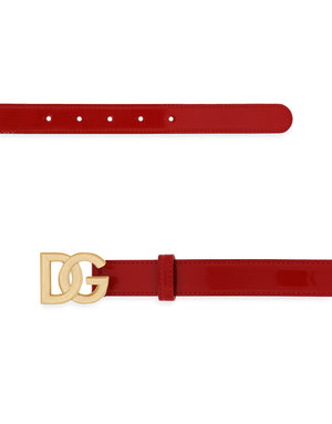 POLISHED CALFSKIN BELT WITH DG LOGO