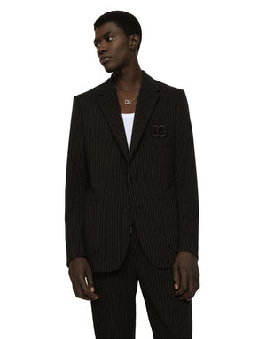 PINSTRIPE STRETCH JERSEY PORTOFINO JACKET