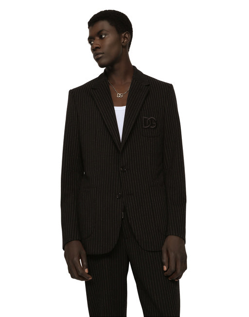 PINSTRIPE STRETCH JERSEY PORTOFINO JACKET